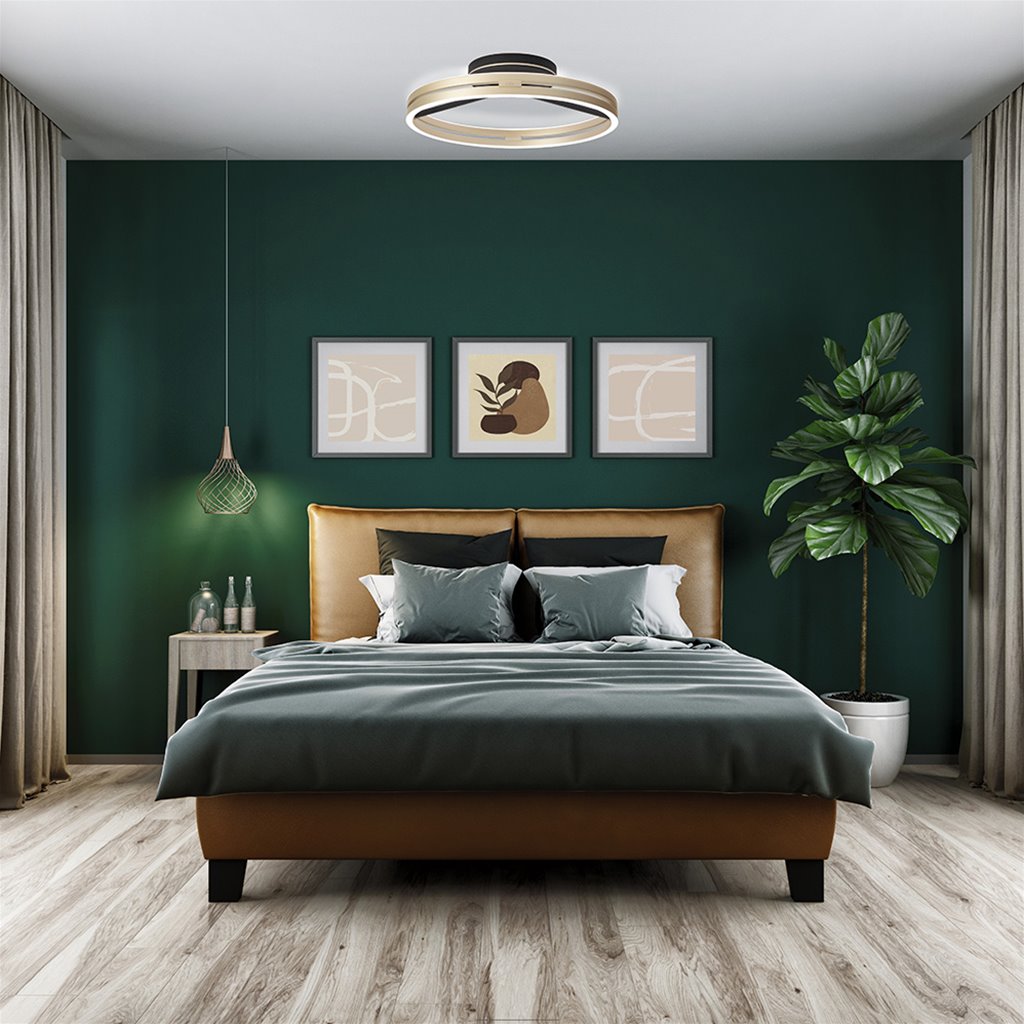 Plafondlamp zwart + goud