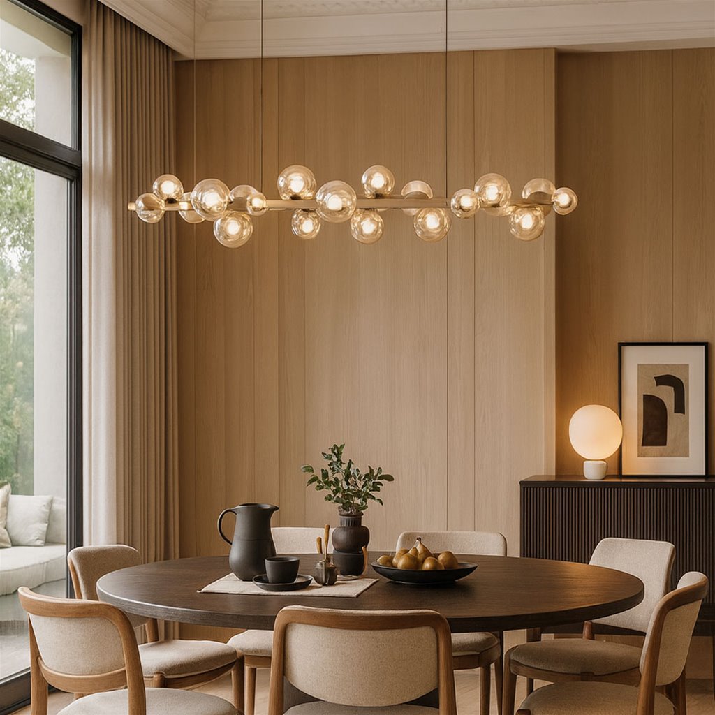 Moderne bronzen hanglamp PURE-E popup met afstandsbediening 120cm