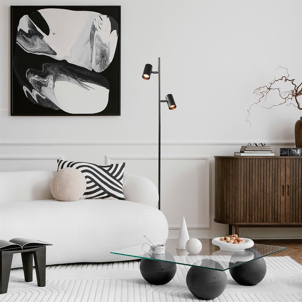 Vloerlamp Odette 2L - Zwart