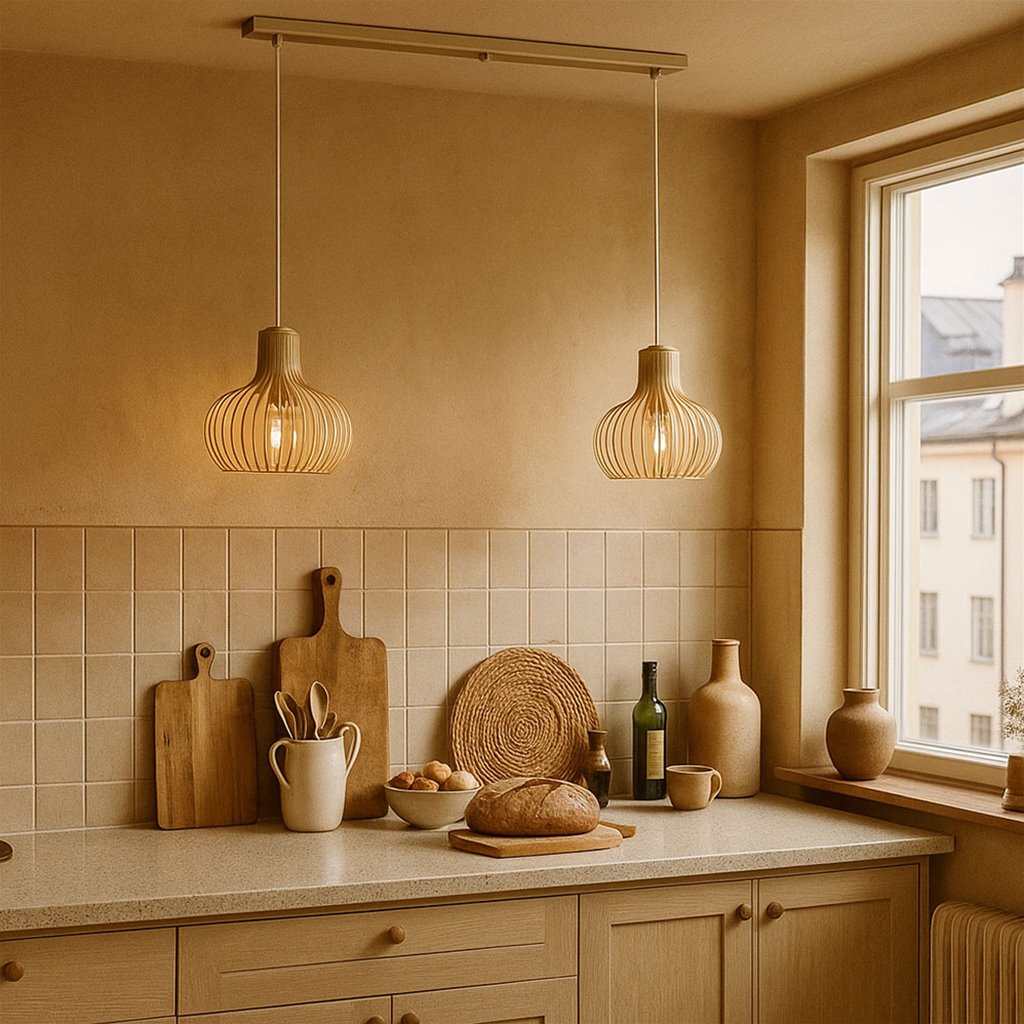 Hanglamp Daria 2L Balk - Beige