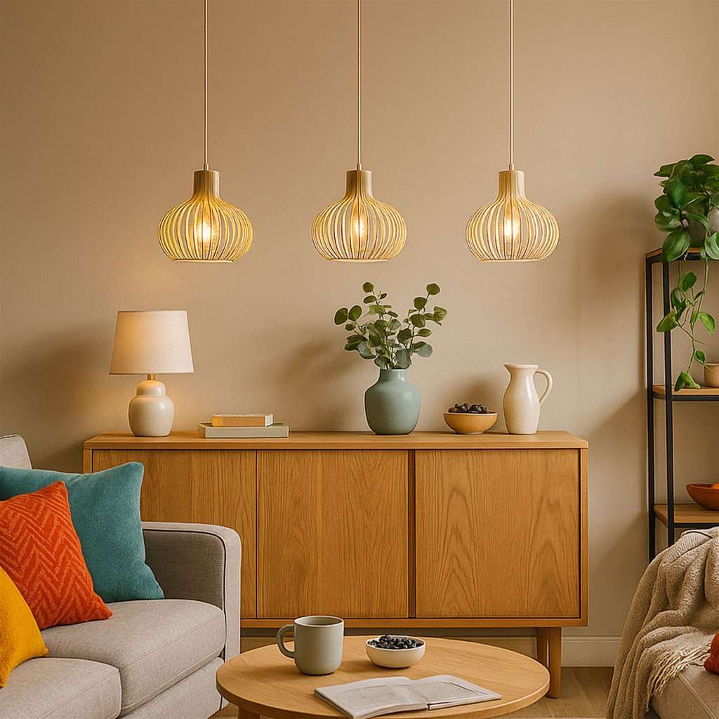 Hanglamp Daria 3L Balk - Beige