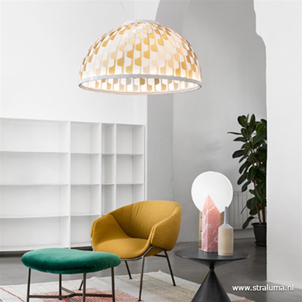 Grote design hanglamp Dome oranje