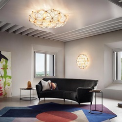 Grote design plafondlamp La Vie amber 75 cm