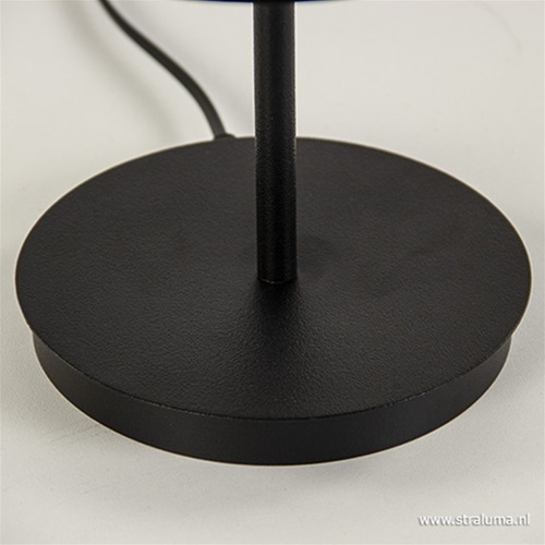 Moderne zwarte tafellamp rond metaal