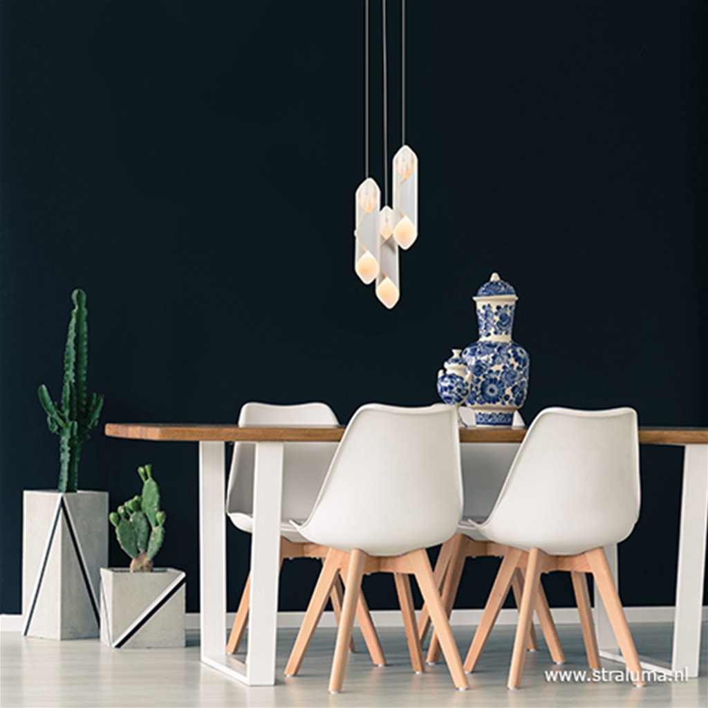Ronde 3-lichts hanglamp wit