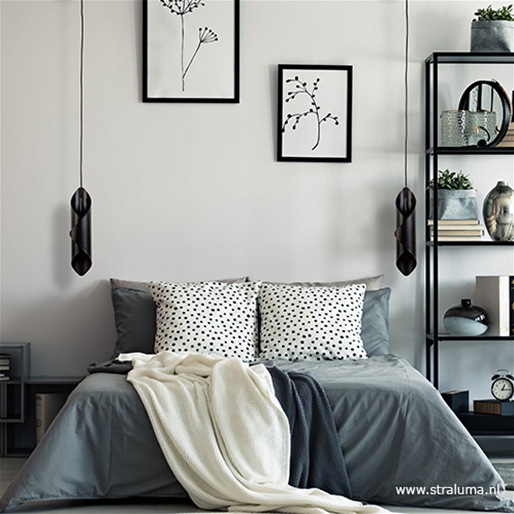 Hanglamp gevouwen metaal zwart