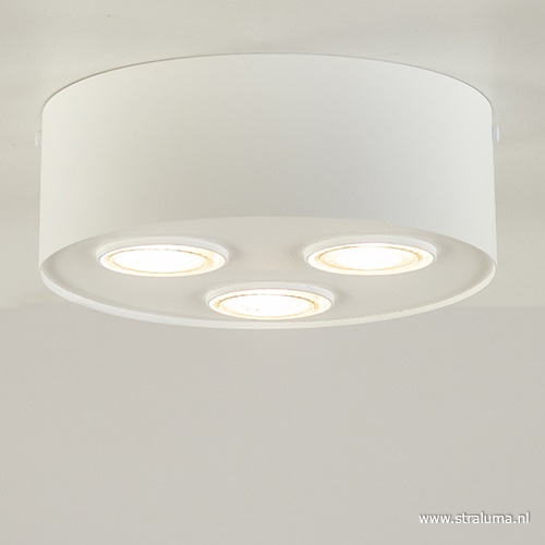 Metalen 3-lichts plafondlamp/spot wit