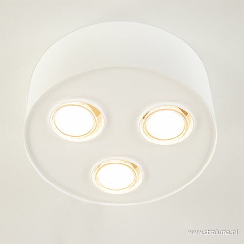 Metalen 3-lichts plafondlamp/spot wit