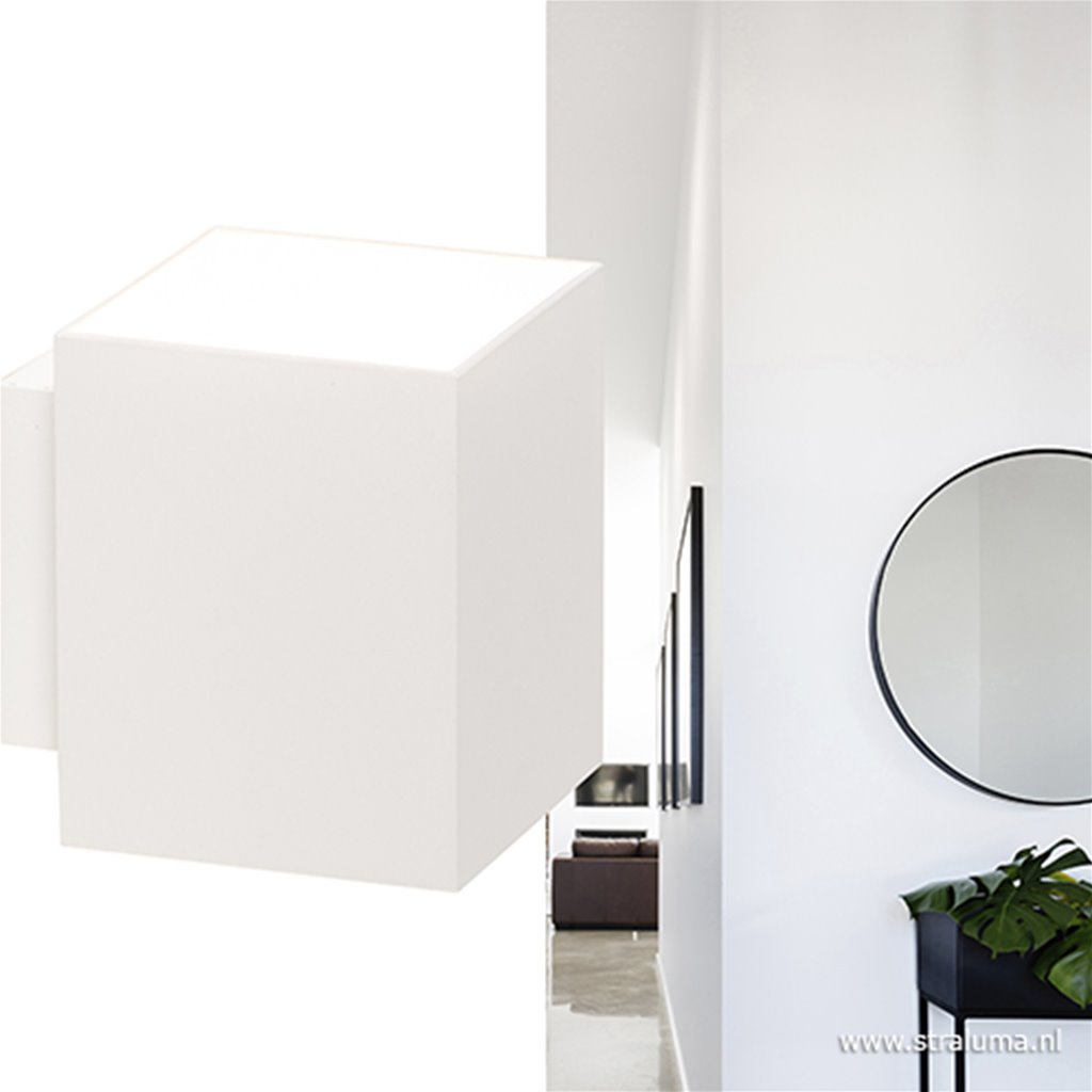 Wandlamp rechthoek wit excl.g9