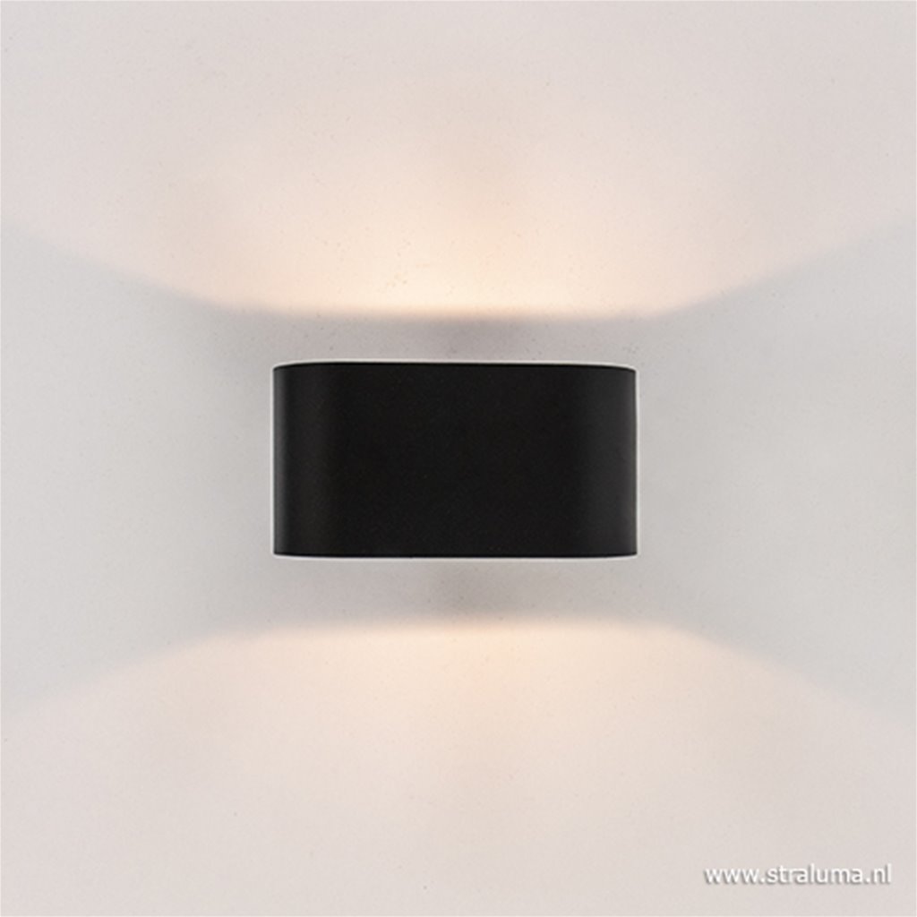 Moderne kleine wandlamp ovaal zwart