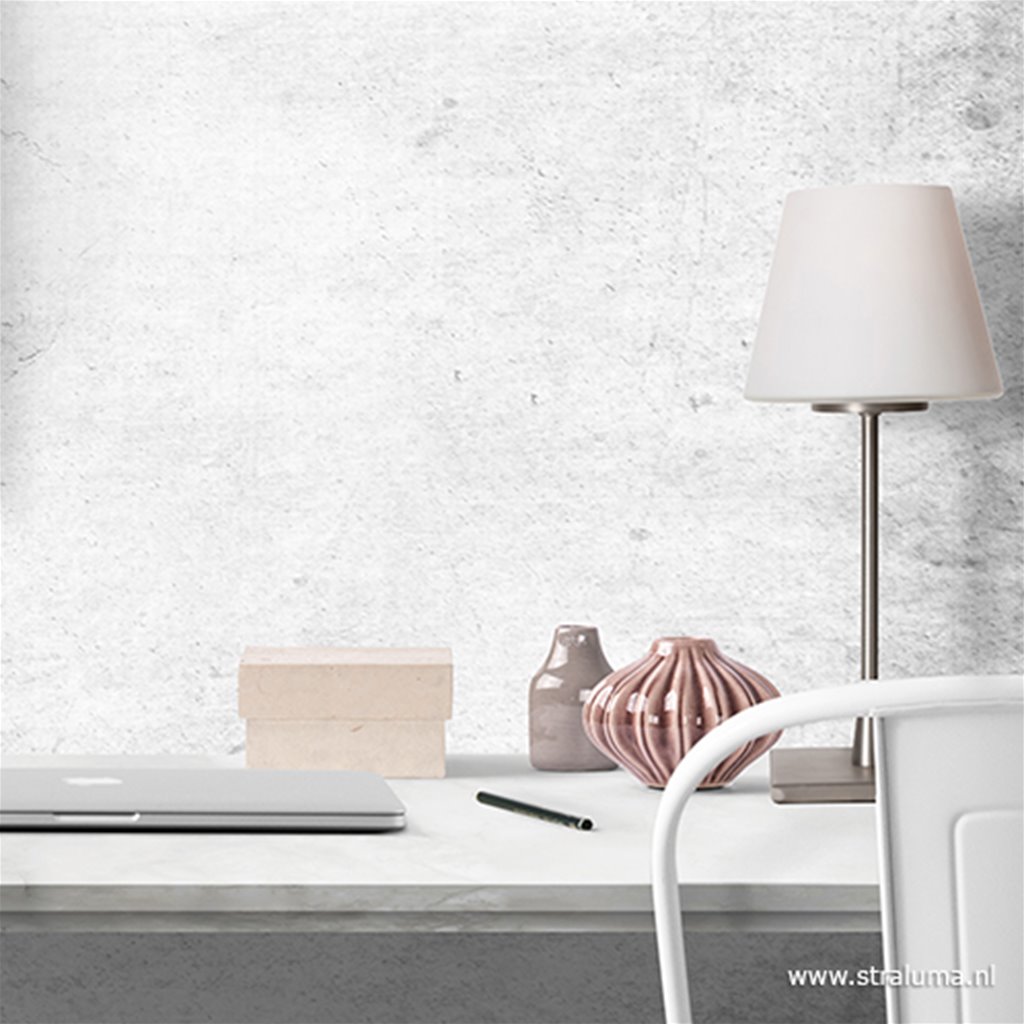 Tafellamp Ancilla nikkel/wit glas