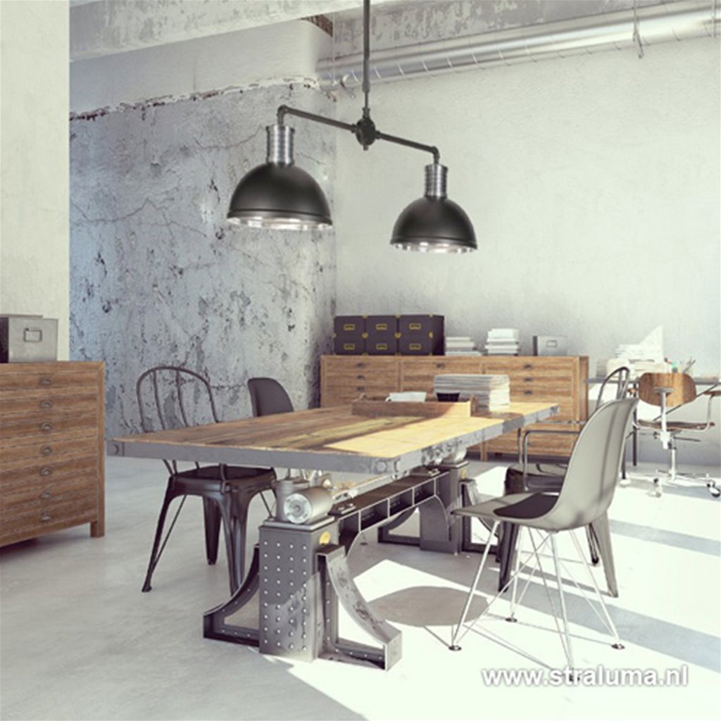Stoere Industriële 2-lichts eettafella