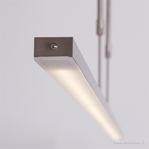 Strakke hanglamp LED staal incl. dimmer