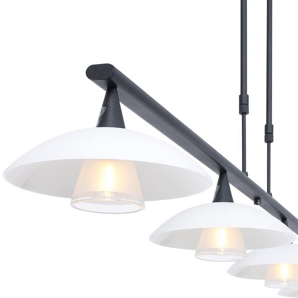weigeren het winkelcentrum Toegangsprijs Dimbare LED hanglamp zwart metaal met wit glas | Straluma