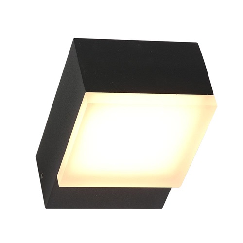 Zwarte buitenlamp wand inclusief LED