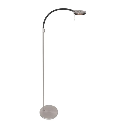Moderne LED leeslamp staal met smoke glas en flexibele arm