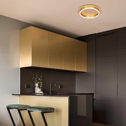 Strak moderne LED plafondlamp goud