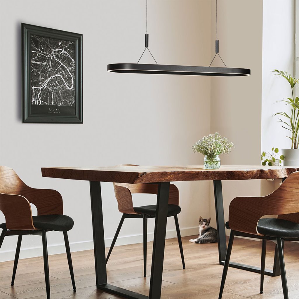 Ovale hanglamp Mykty zwart