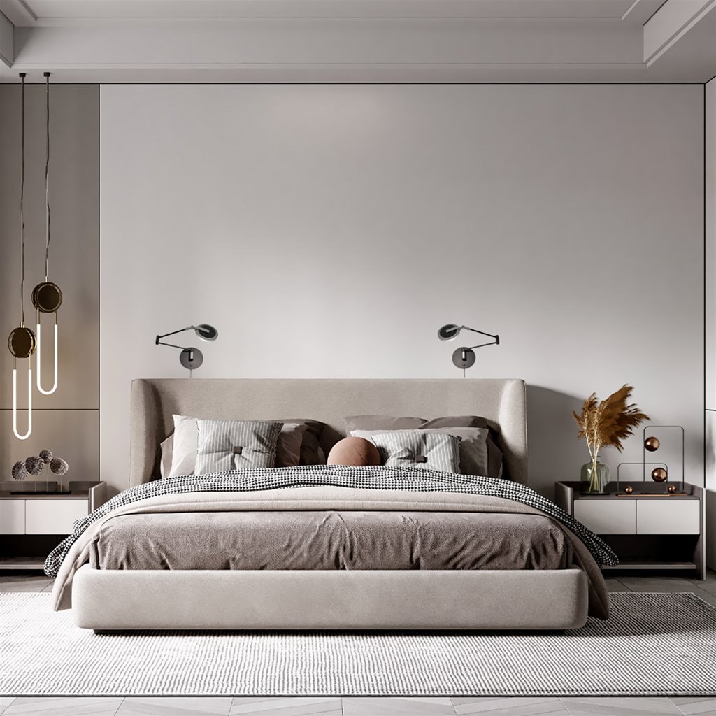 Wandlampje bij bed of bureau zilver zwart