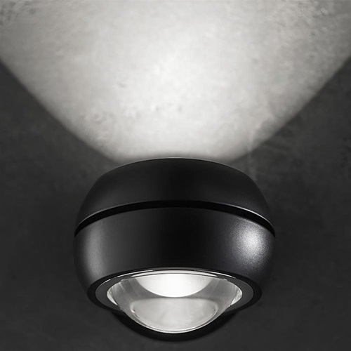 LED wandlamp up+down Nautilus Mini zwart verstelbaar
