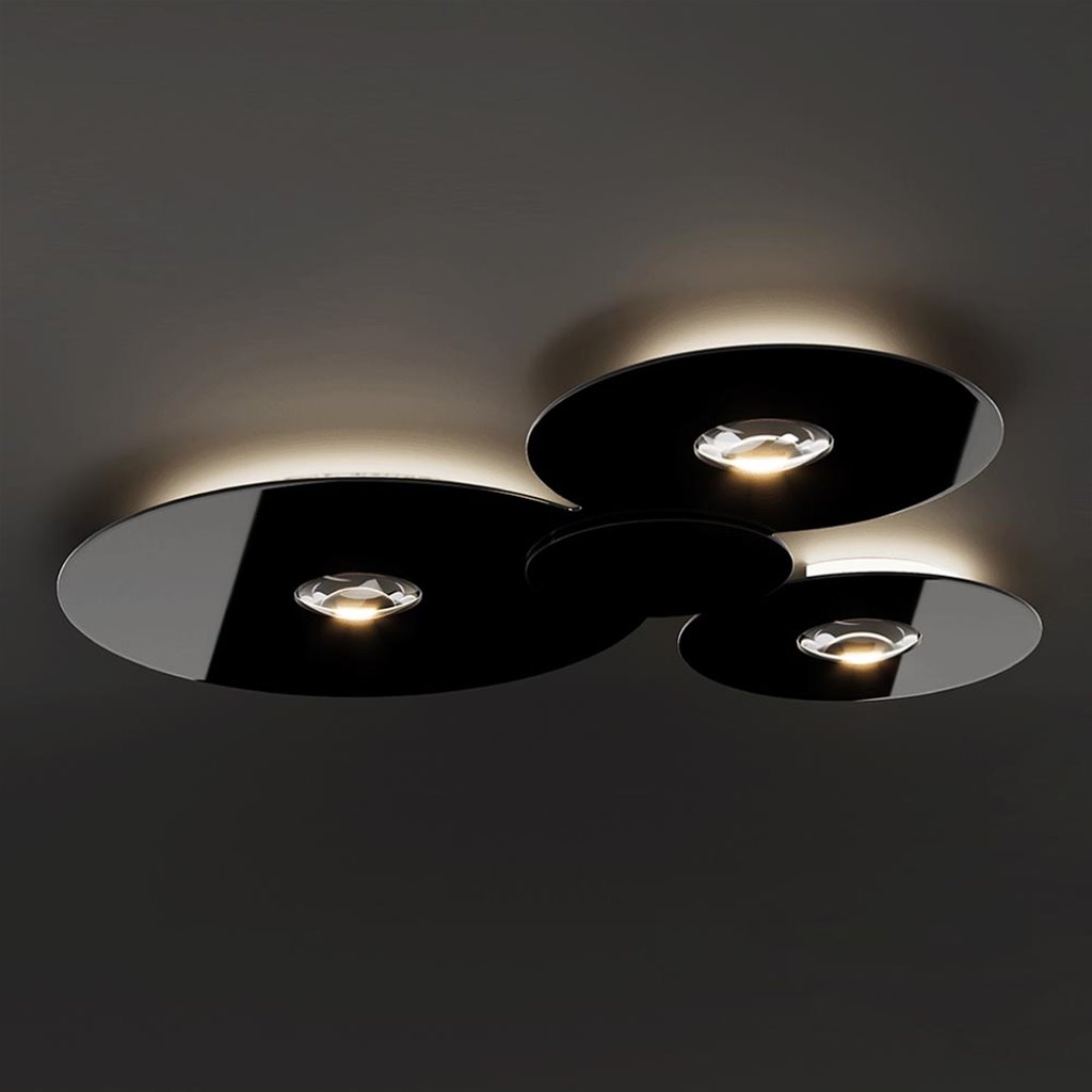 winnen maat Spaans Grote design LED plafondlamp Bugia Mega glossy zwart | Straluma