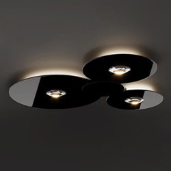 Grote design LED plafondlamp Bugia Mega glossy zwart