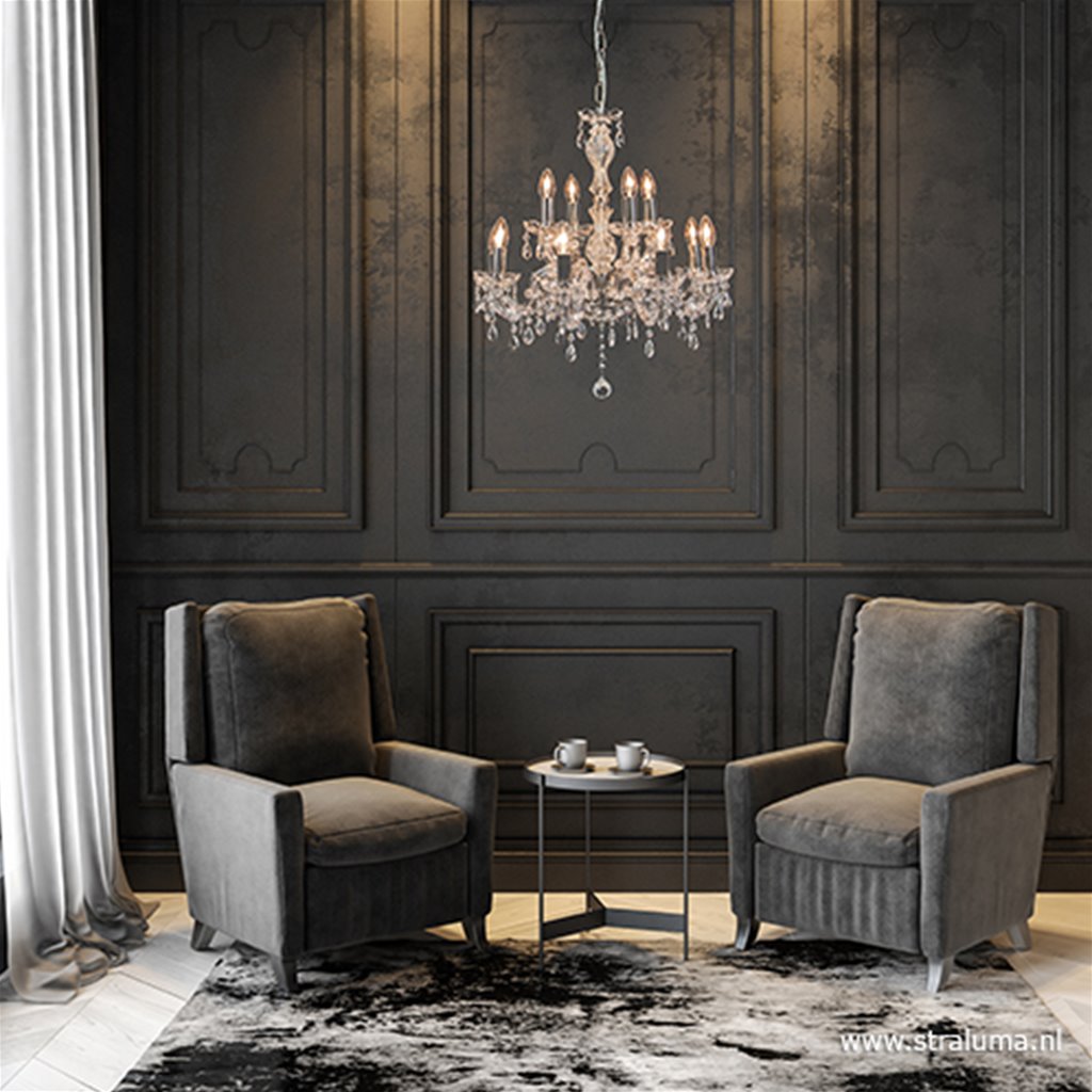 Hanglamp kroonluchter kristal 12-lichts