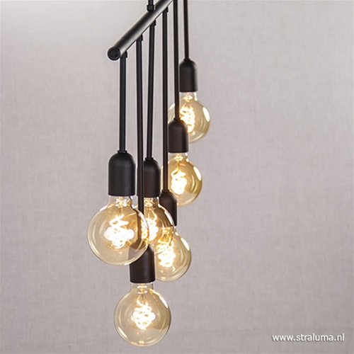 Trendy hanglamp zwart 6-lichts excl.LED