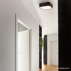 Moderne plafondlamp zwart vierkant