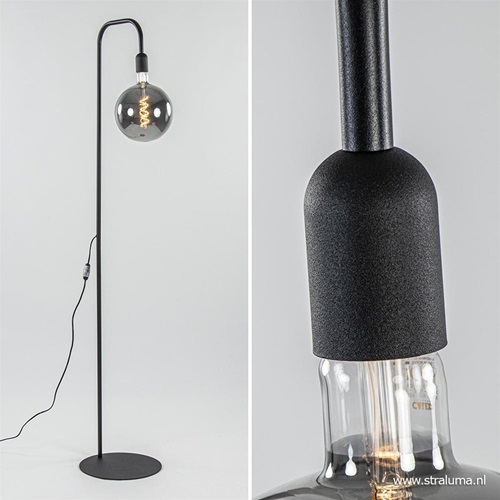 Moderne staande lamp mat zwart excl. lichtbron.