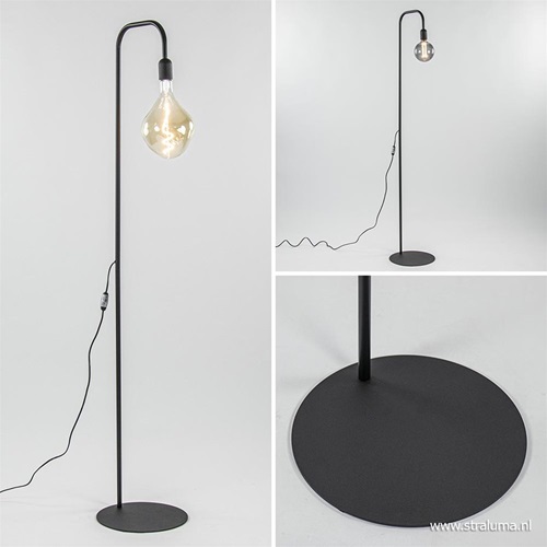 Moderne staande lamp mat zwart excl. lichtbron.