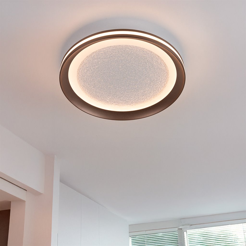 Plafondlamp Glitter Disc 30 bruin 3-step dim