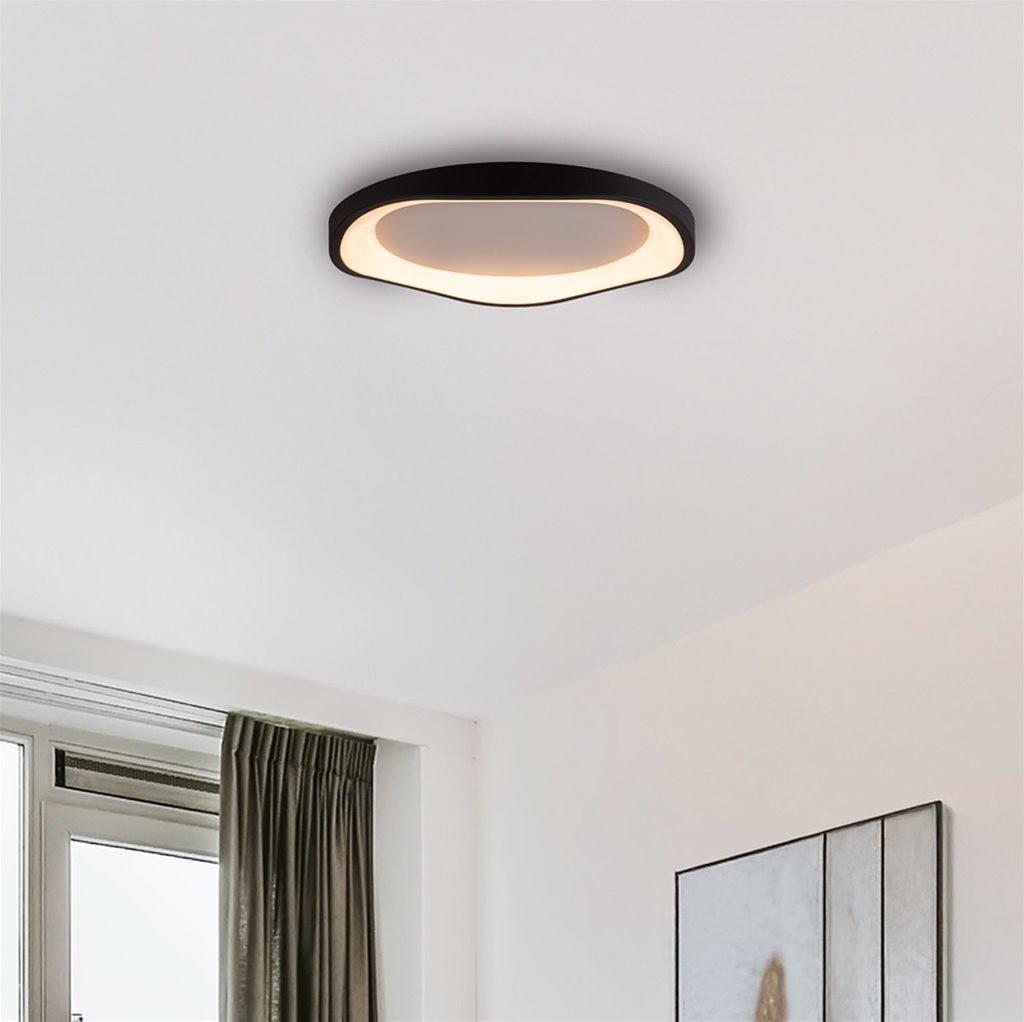 Plafondlamp Wave Ø40 cm -  Zwart | 3-standen dimbaar