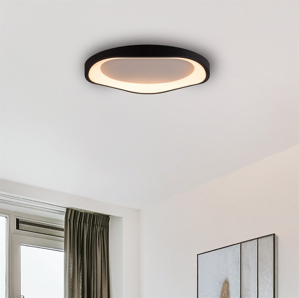 Plafondlamp Wave Ø50 cm -  Zwart | 3-standen dimbaar