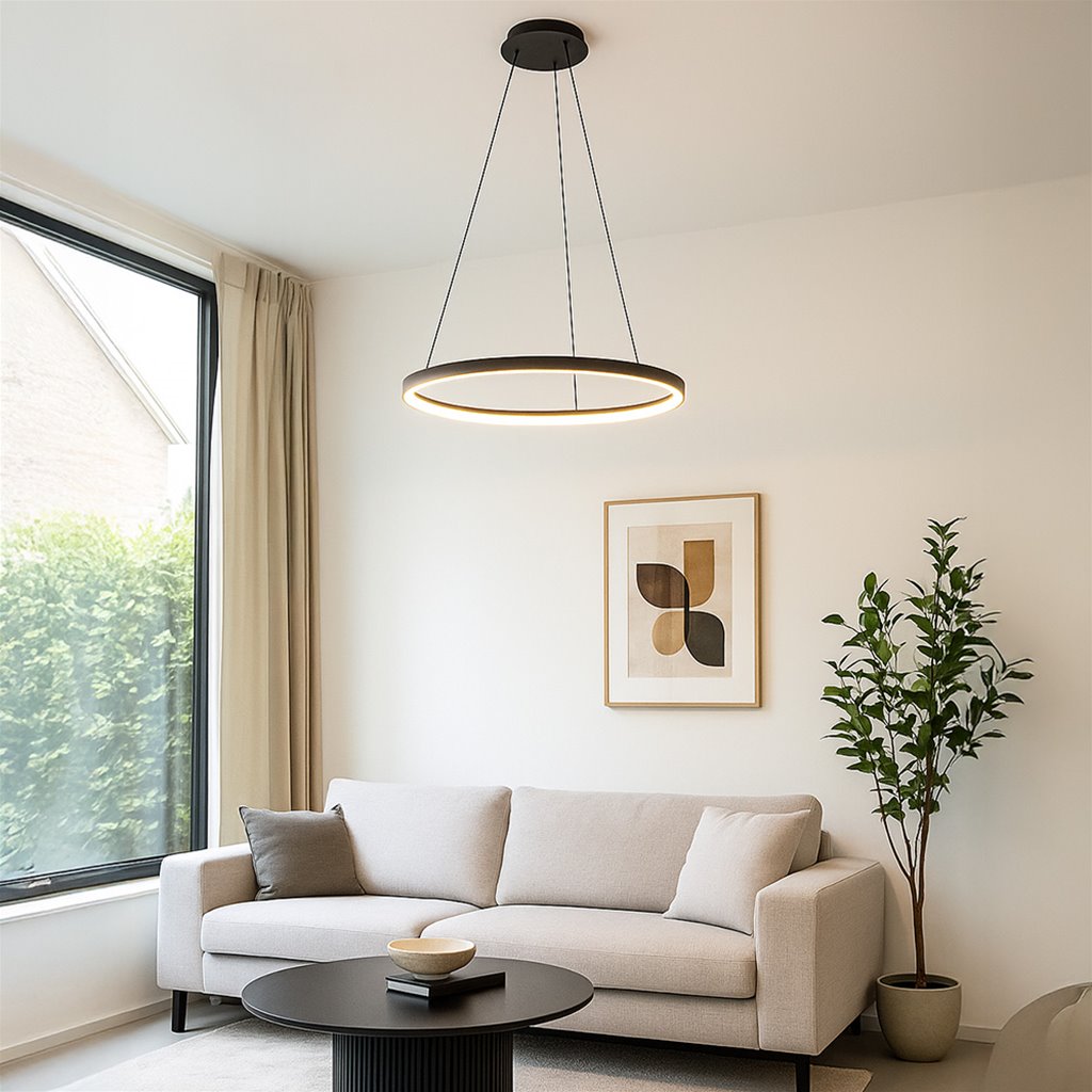 Hanglamp Shoop Ø77cm | 3-standen dimbaar - Zwart