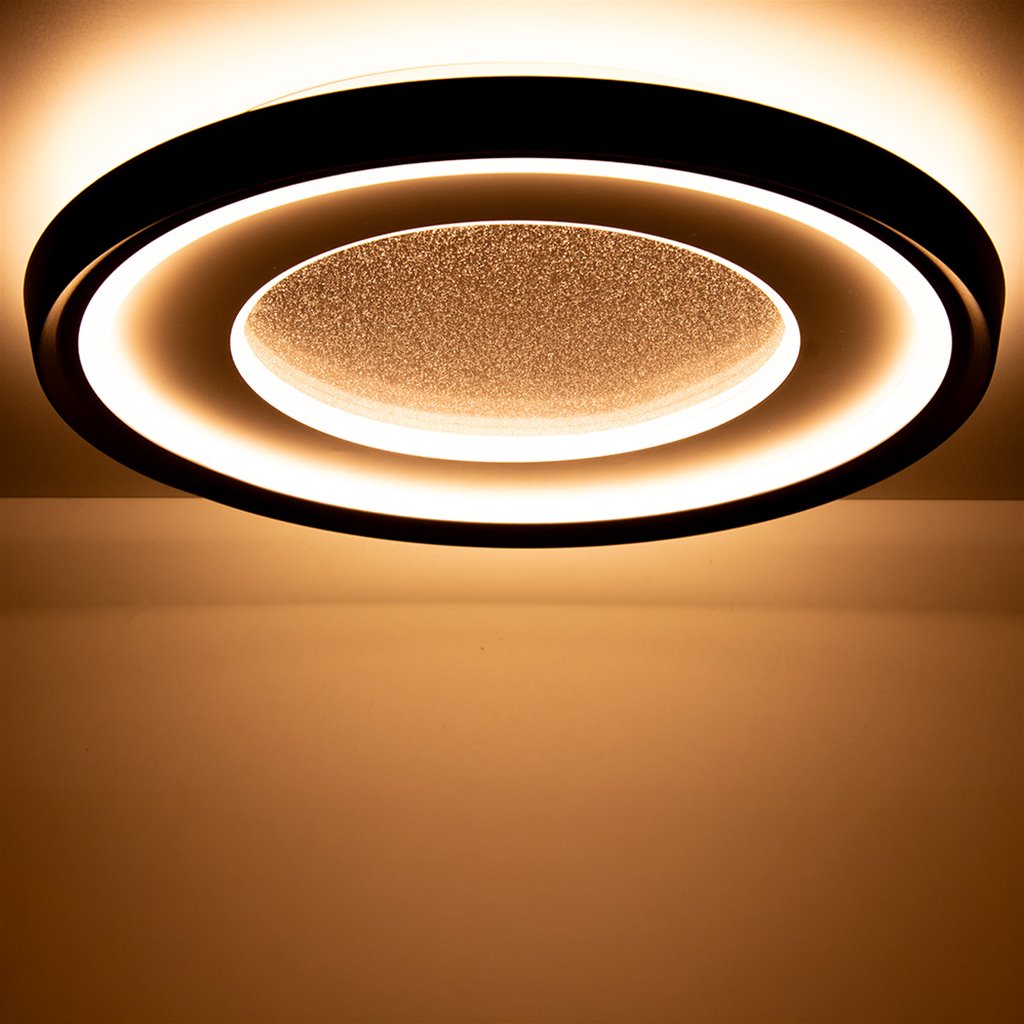 Plafondlamp Sparkle Ø50cm - Zwart/grijs | 3-standen dimbaar
