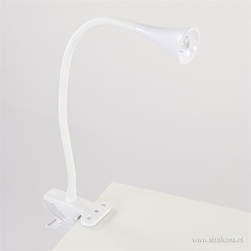 Buigbare klemlamp wit inclusief LED