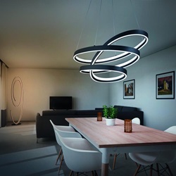 Design LED vloerlamp ovaal mat zwart dimbaar