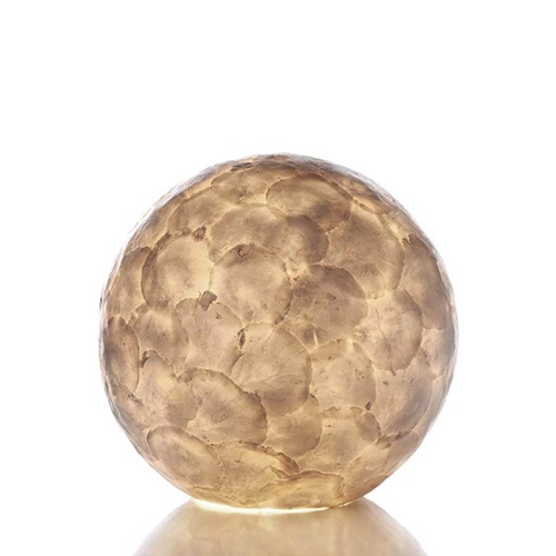 Tafellamp ball 30 cm rond creme schelpen