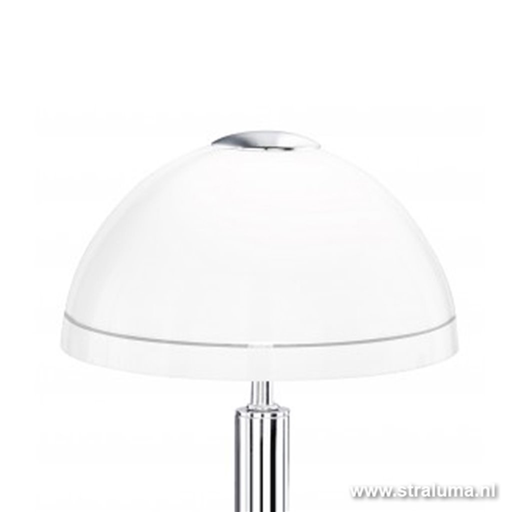meel Decoderen Offer Tafellamp chroom met wit glas dimbaar | Straluma