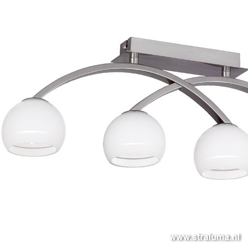 Moderne plafondlamp nikkel hal, keuken Straluma