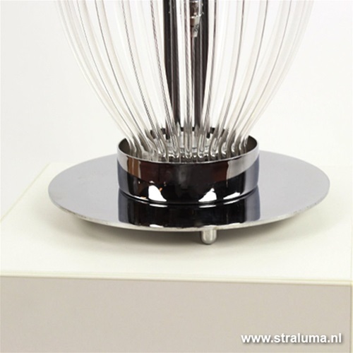 Transparante tafellamp vaas met chroom
