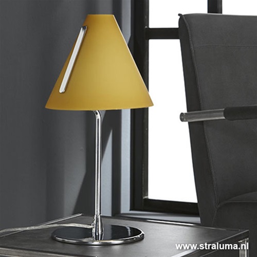 Moderne tafellamp geel glas slaapkamer