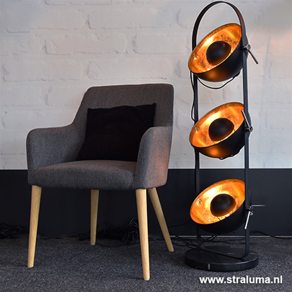 Aanbieding vloerlamp sunny zwart/goud