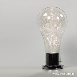 Gloeilamp tafellamp glas chroom modern