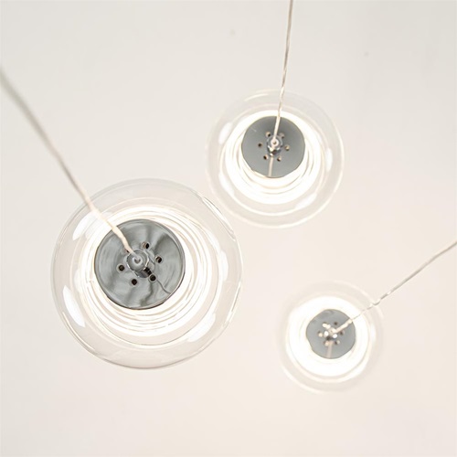 Hanglamp chroom/helder glas 3-lichts