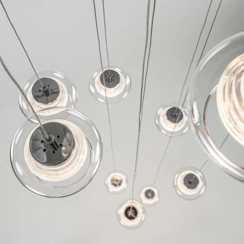 Moderne videlamp chroom met helder glas incl LED